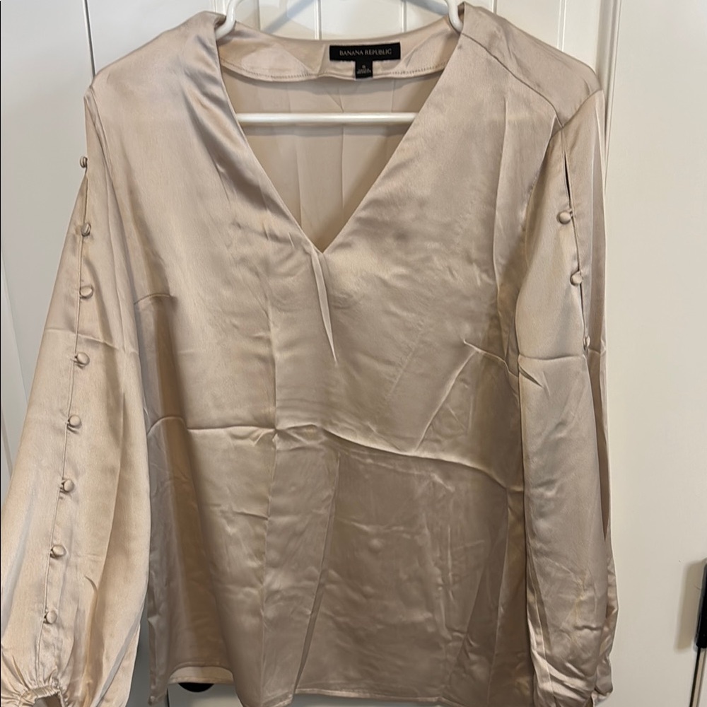 Banana Republic Satin Blouse in Beige